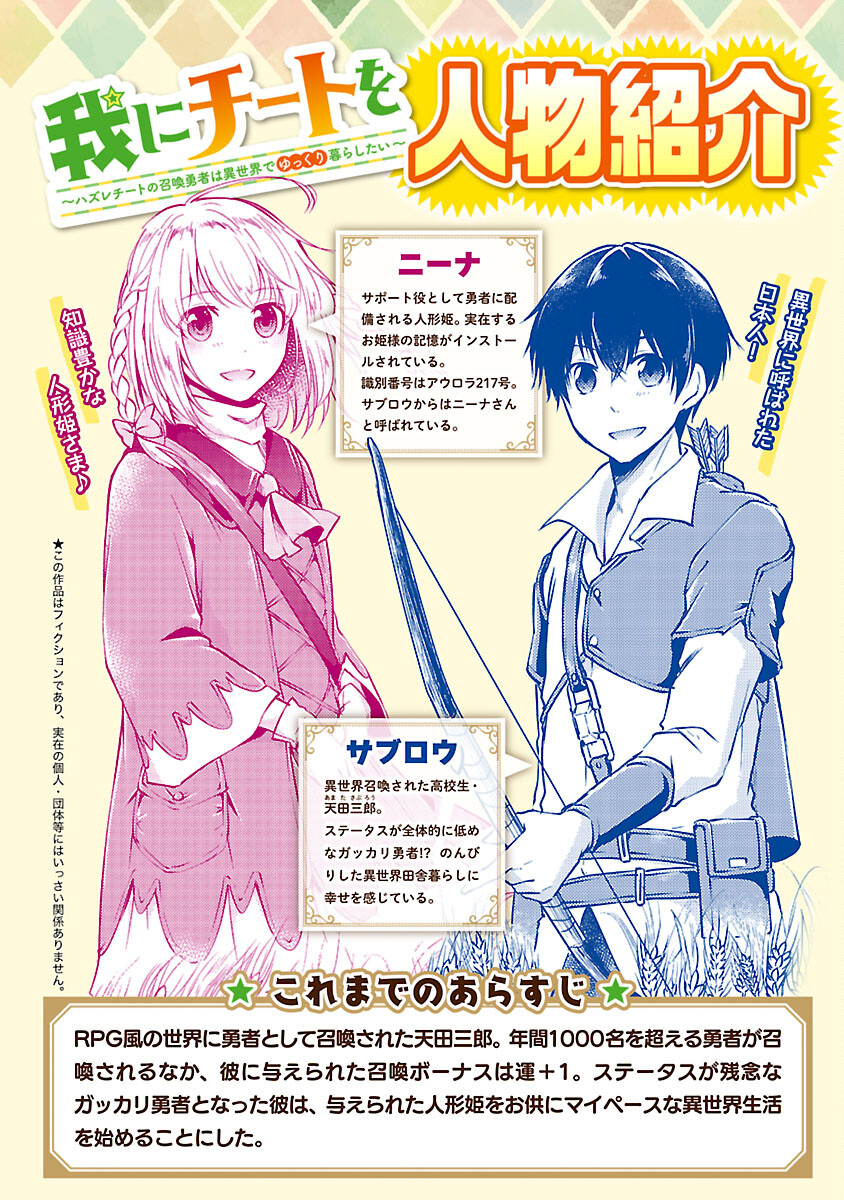 Ware ni Cheat o - Hazure Cheat no Shoukan Yuusha wa Isekai de Yukkuri Kurashitai Chap 46 - Next Chap 47