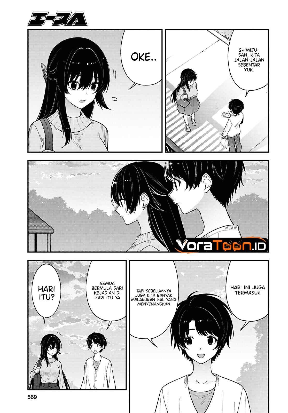 Tonari no Seki no Yankee Shimizu-san ga Kami o Kuroku Sometekita Chap 22 - Next Chap 23
