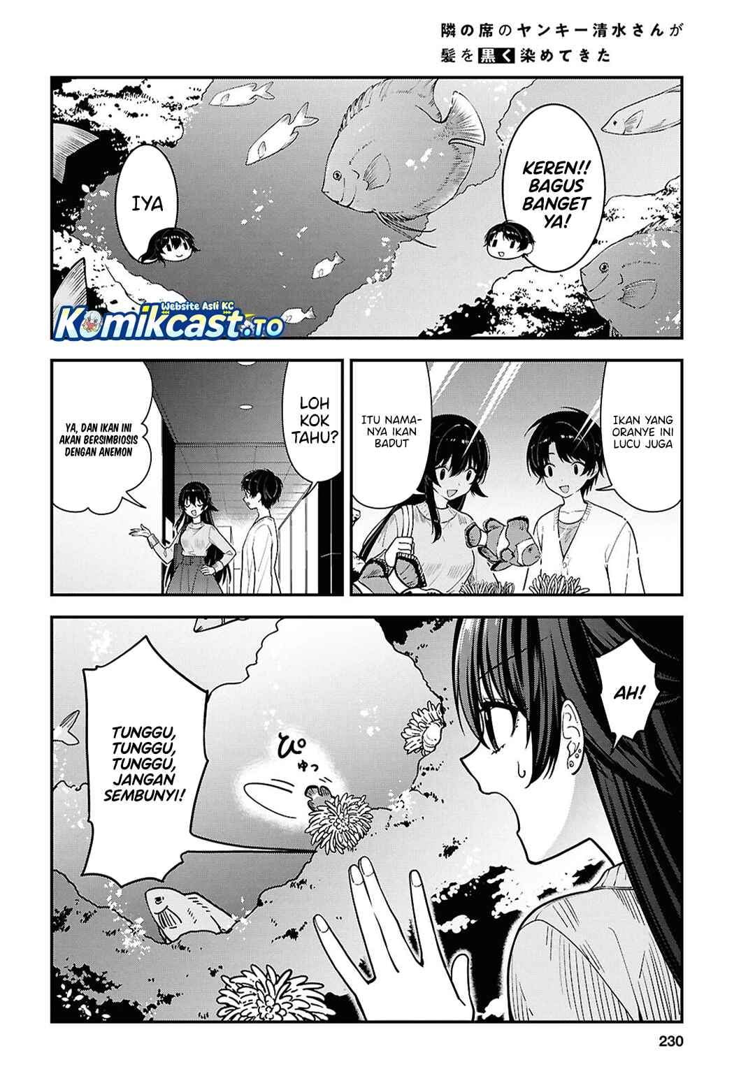 Tonari no Seki no Yankee Shimizu-san ga Kami o Kuroku Sometekita Chap 20 - Next Chap 21