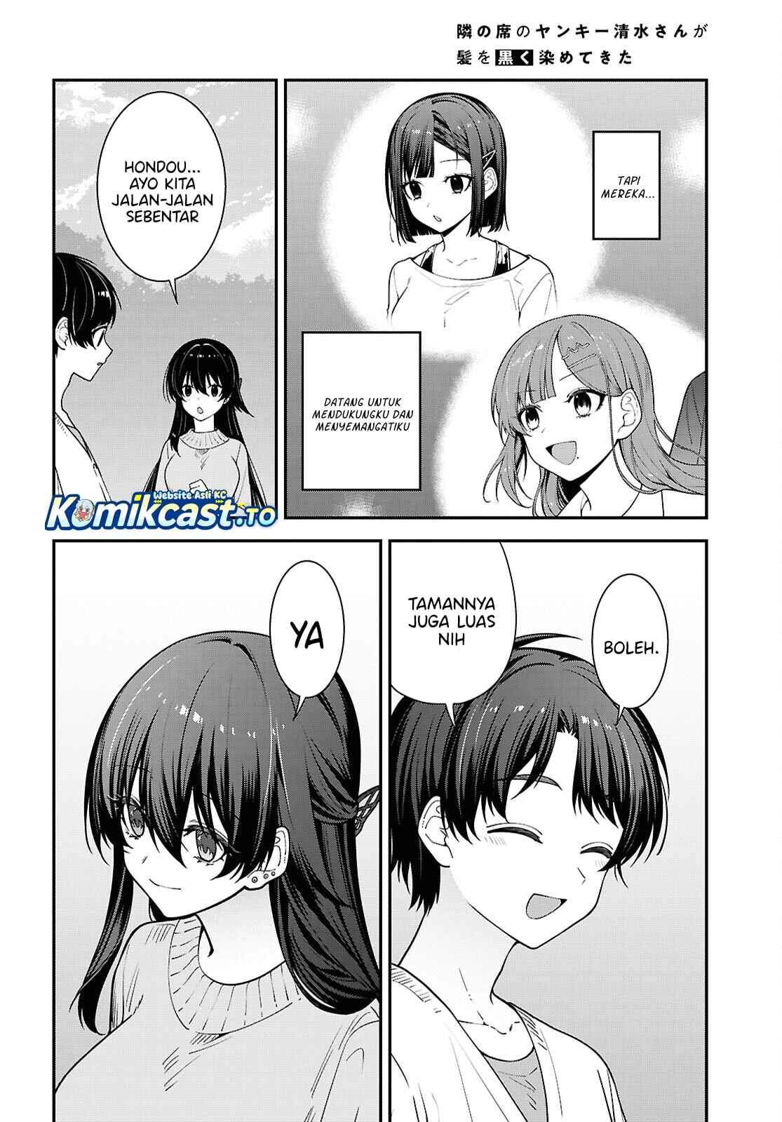 Tonari no Seki no Yankee Shimizu-san ga Kami o Kuroku Sometekita Chap 21 - Next Chap 22