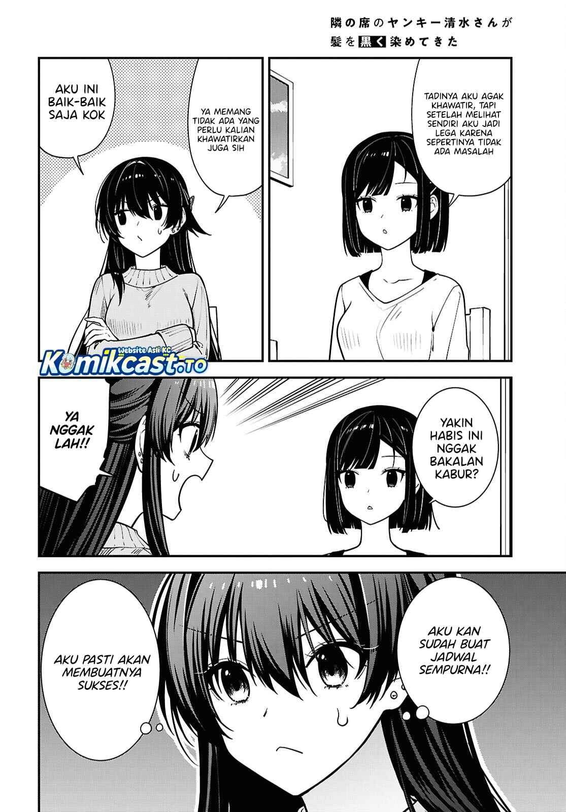Tonari no Seki no Yankee Shimizu-san ga Kami o Kuroku Sometekita Chap 21 - Next Chap 22