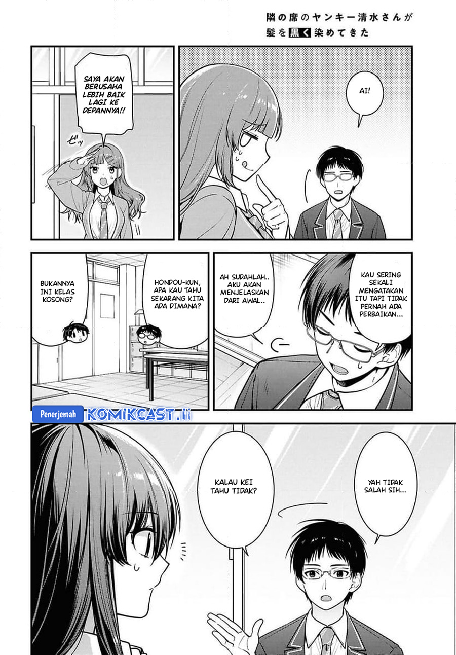 Tonari no Seki no Yankee Shimizu-san ga Kami o Kuroku Sometekita Chap 10 - Next Chap 11