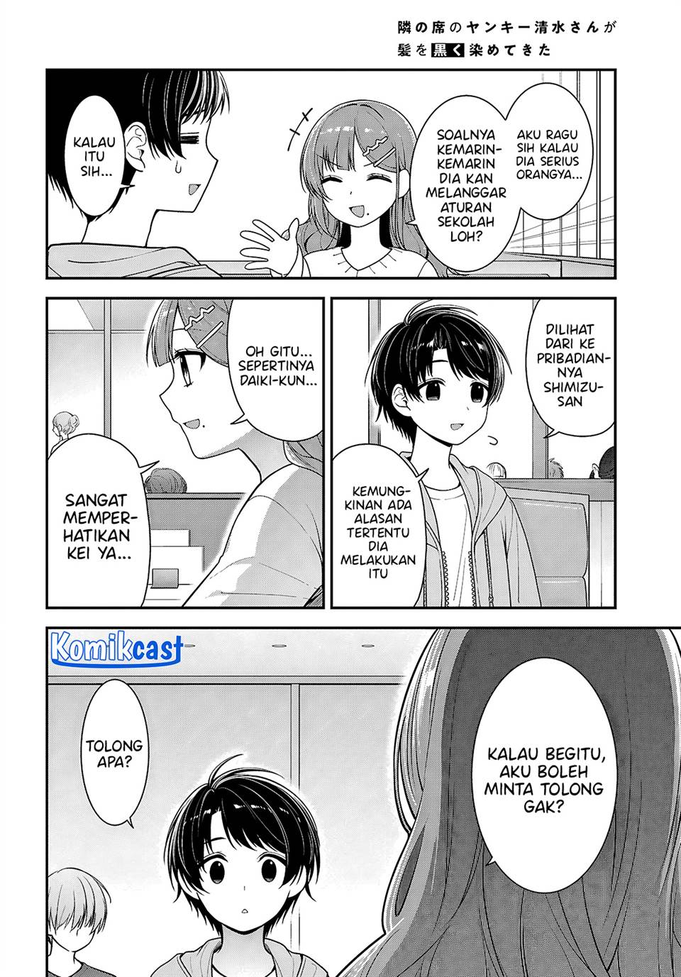Tonari no Seki no Yankee Shimizu-san ga Kami o Kuroku Sometekita Chap 5 - Next Chap 6