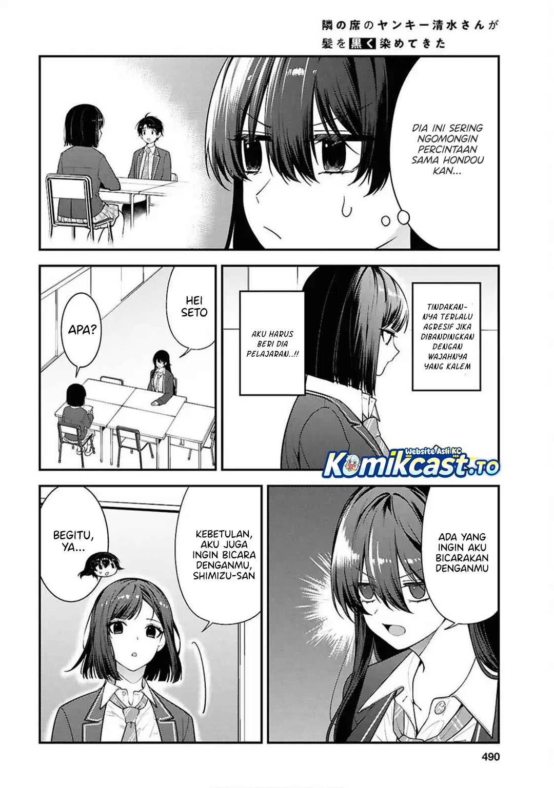 Tonari no Seki no Yankee Shimizu-san ga Kami o Kuroku Sometekita Chap 13 - Next Chap 14