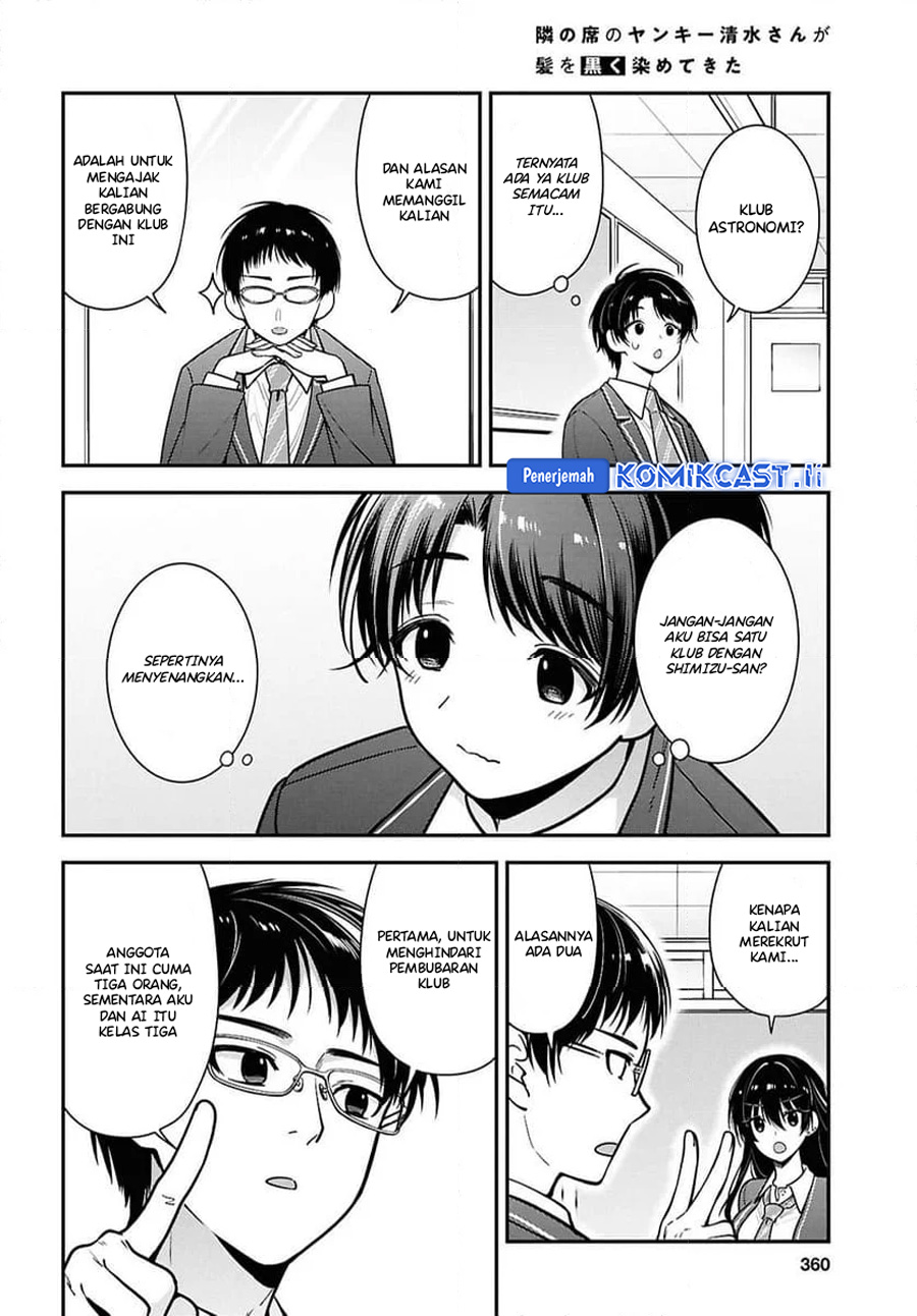 Tonari no Seki no Yankee Shimizu-san ga Kami o Kuroku Sometekita Chap 10 - Next Chap 11