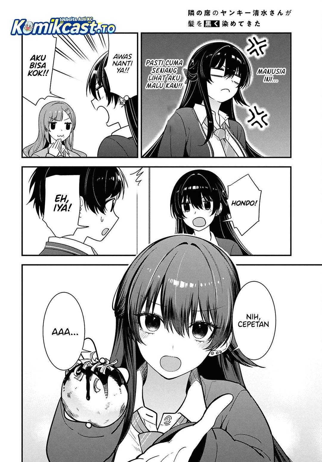 Tonari no Seki no Yankee Shimizu-san ga Kami o Kuroku Sometekita Chap 14 - Next Chap 15