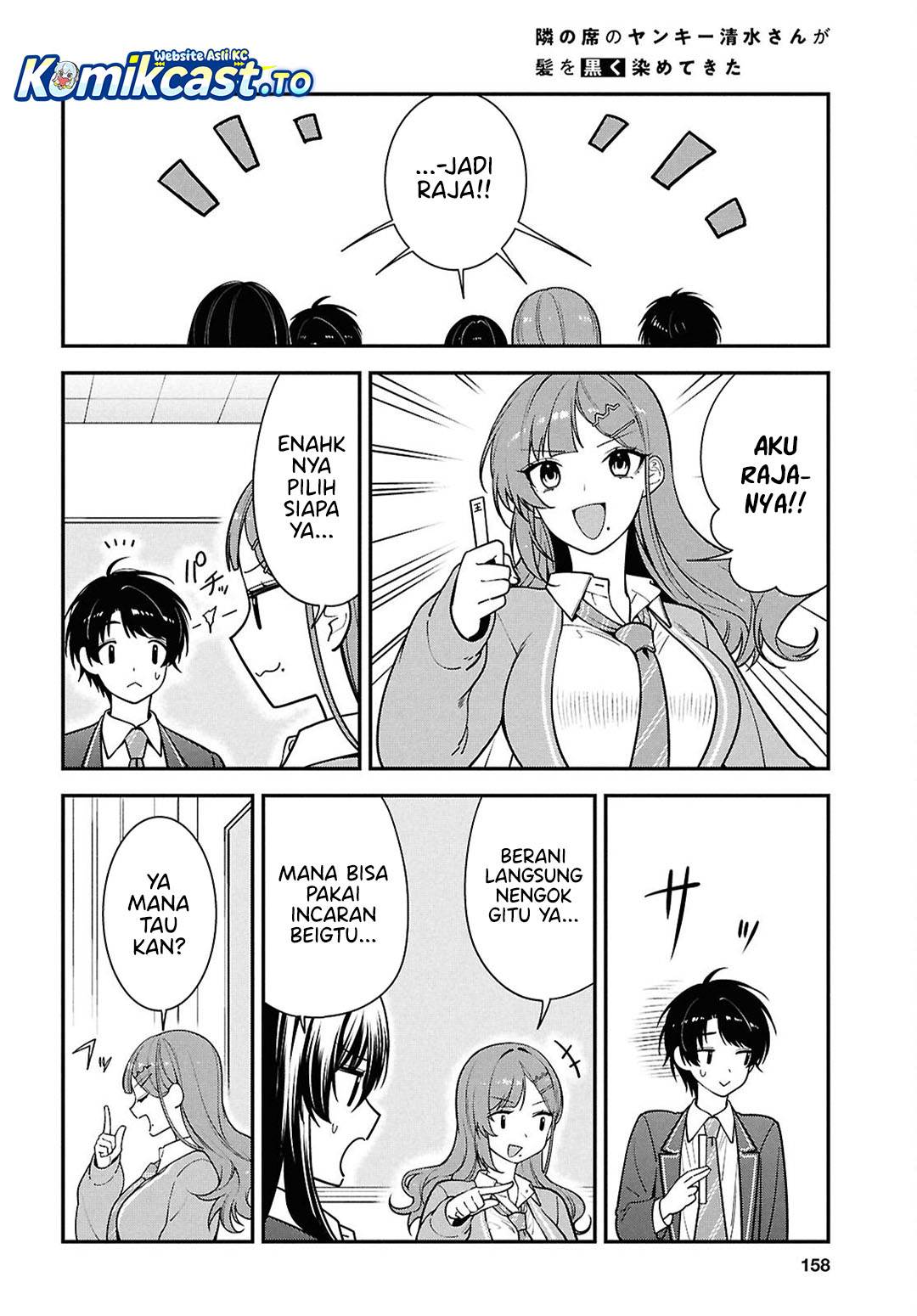 Tonari no Seki no Yankee Shimizu-san ga Kami o Kuroku Sometekita Chap 14 - Next Chap 15