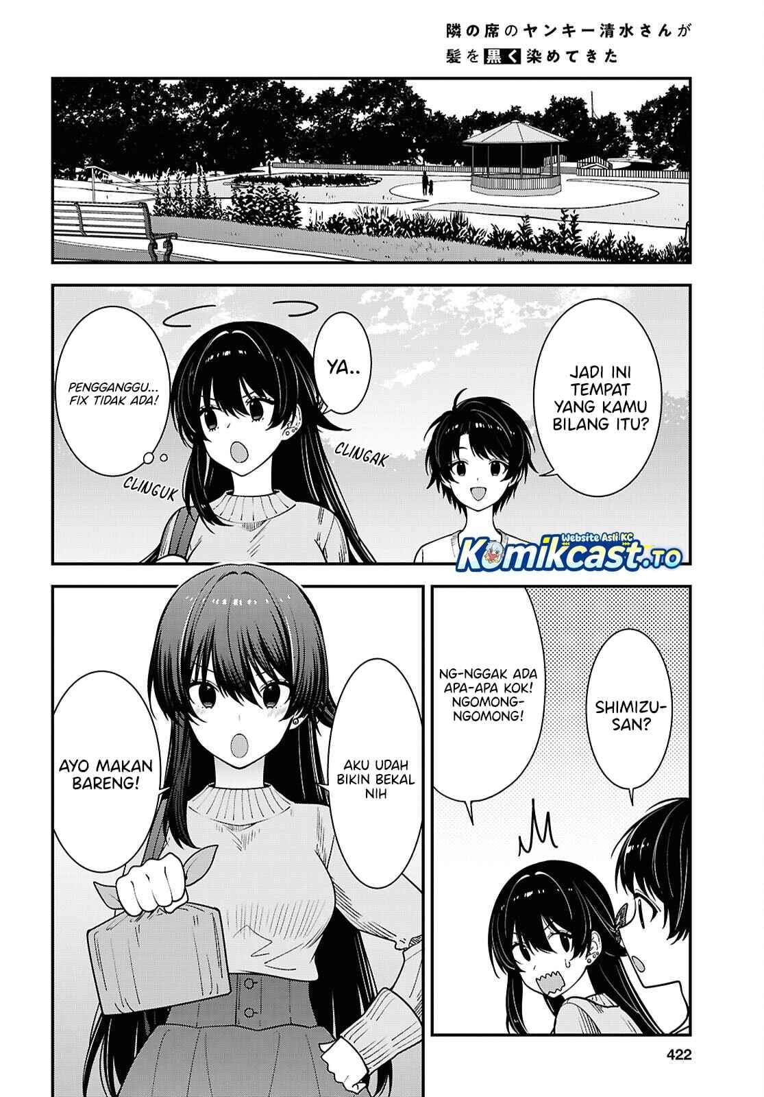 Tonari no Seki no Yankee Shimizu-san ga Kami o Kuroku Sometekita Chap 21 - Next Chap 22