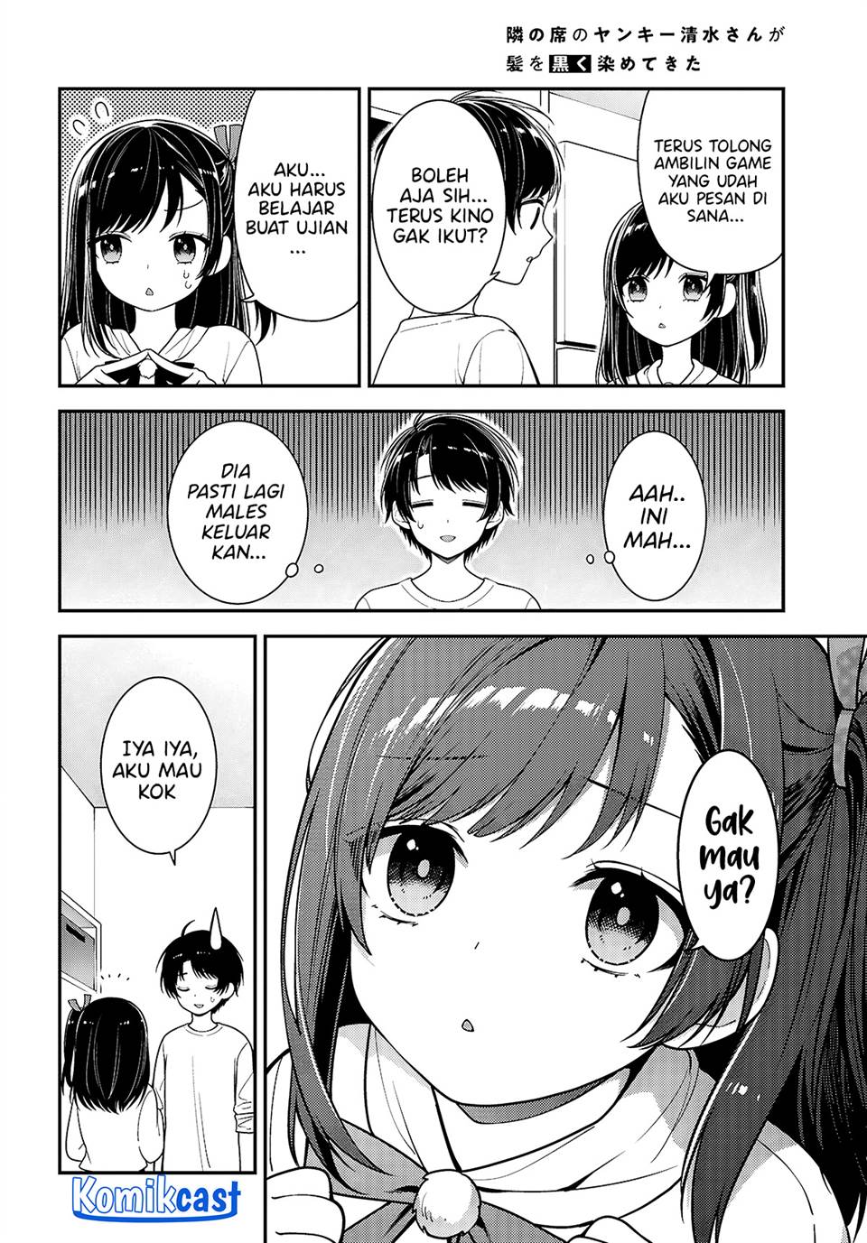 Tonari no Seki no Yankee Shimizu-san ga Kami o Kuroku Sometekita Chap 5 - Next Chap 6