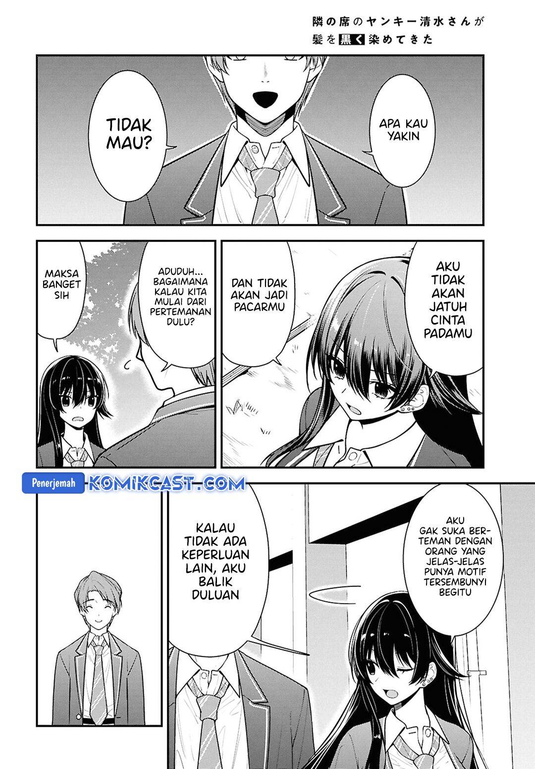 Tonari no Seki no Yankee Shimizu-san ga Kami o Kuroku Sometekita Chap 9 - Next Chap 10