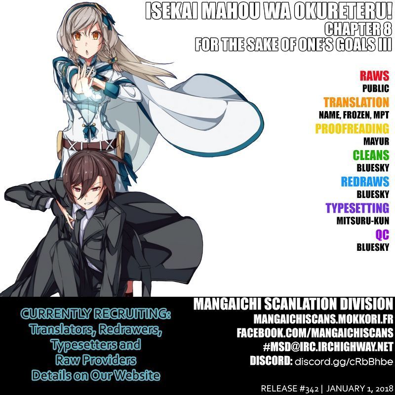 Isekai Mahou wa Okureteru! Chap 8 - Next Chap 9