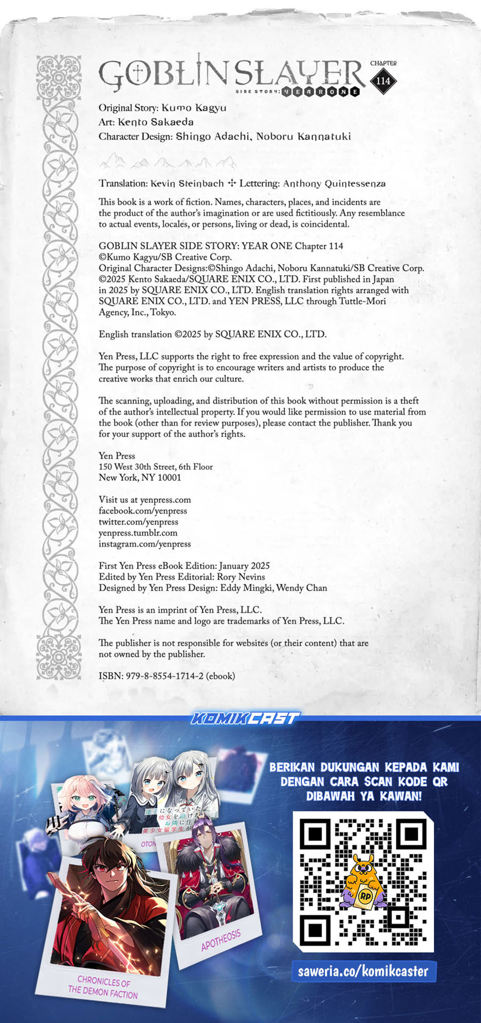 Goblin Slayer: Side Story Year One Chap 114 - Next Chap 115