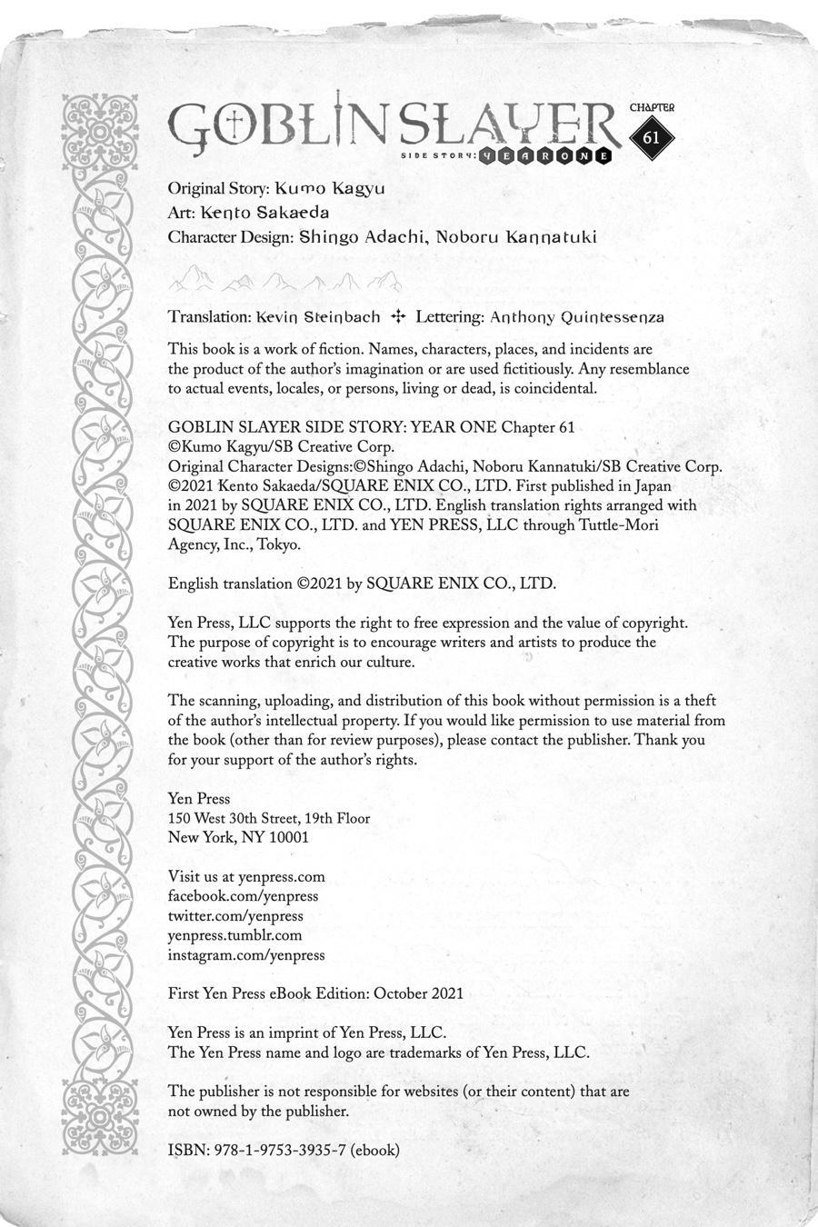 Goblin Slayer: Side Story Year One Chap 61 - Next Chap 62