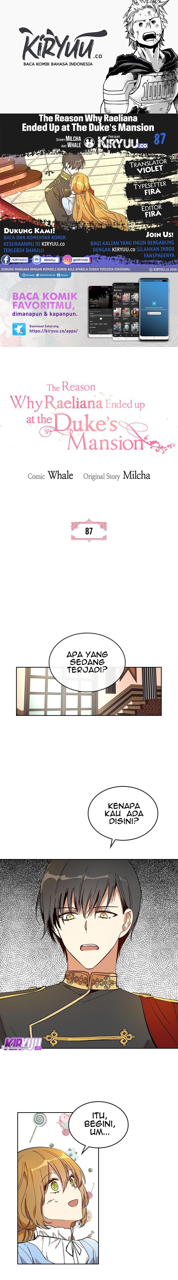 The Reason Why Raeliana Ended up at the Duke’s Mansion Chap 87 - Next Chap 88