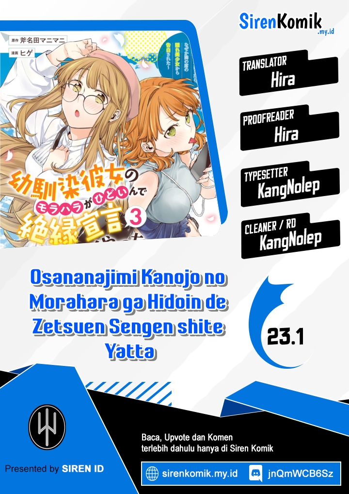 Osananajimi Kanojo no Morahara ga Hidoin de Zetsuen Sengen shite Yatta Chap 23.1 - Next Chap 24.1