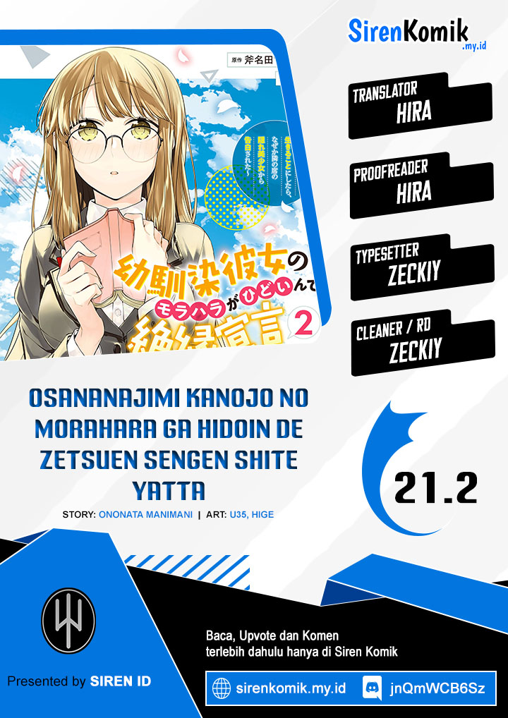 Osananajimi Kanojo no Morahara ga Hidoin de Zetsuen Sengen shite Yatta Chap 21.2 - Next Chap 22.2