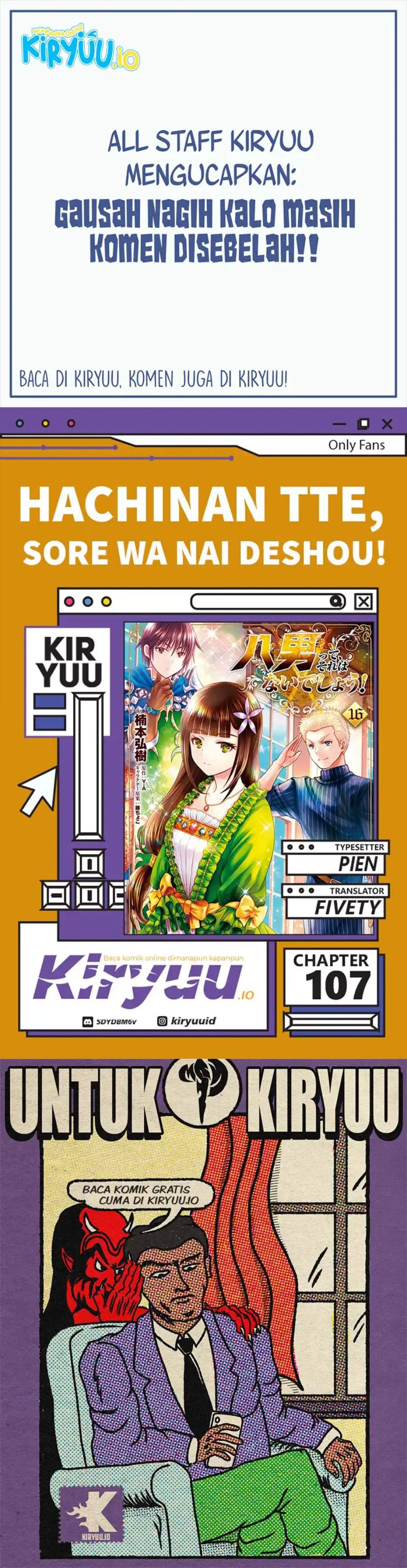 Hachinan tte, Sore wa Nai Deshou! Chap 107 - Next Chap 108