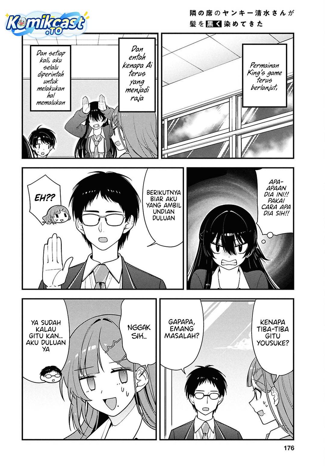 Tonari no Seki no Yankee Shimizu-san ga Kami o Kuroku Sometekita Chap 14 - Next Chap 15