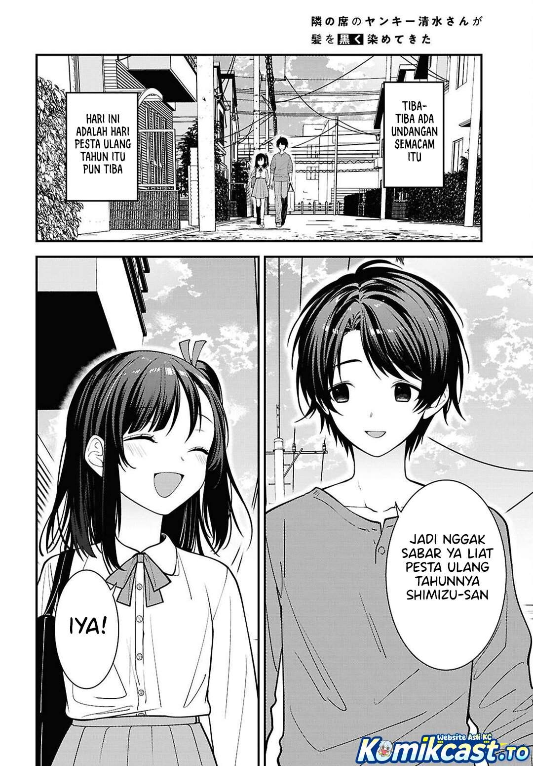 Tonari no Seki no Yankee Shimizu-san ga Kami o Kuroku Sometekita Chap 18 - Next Chap 19
