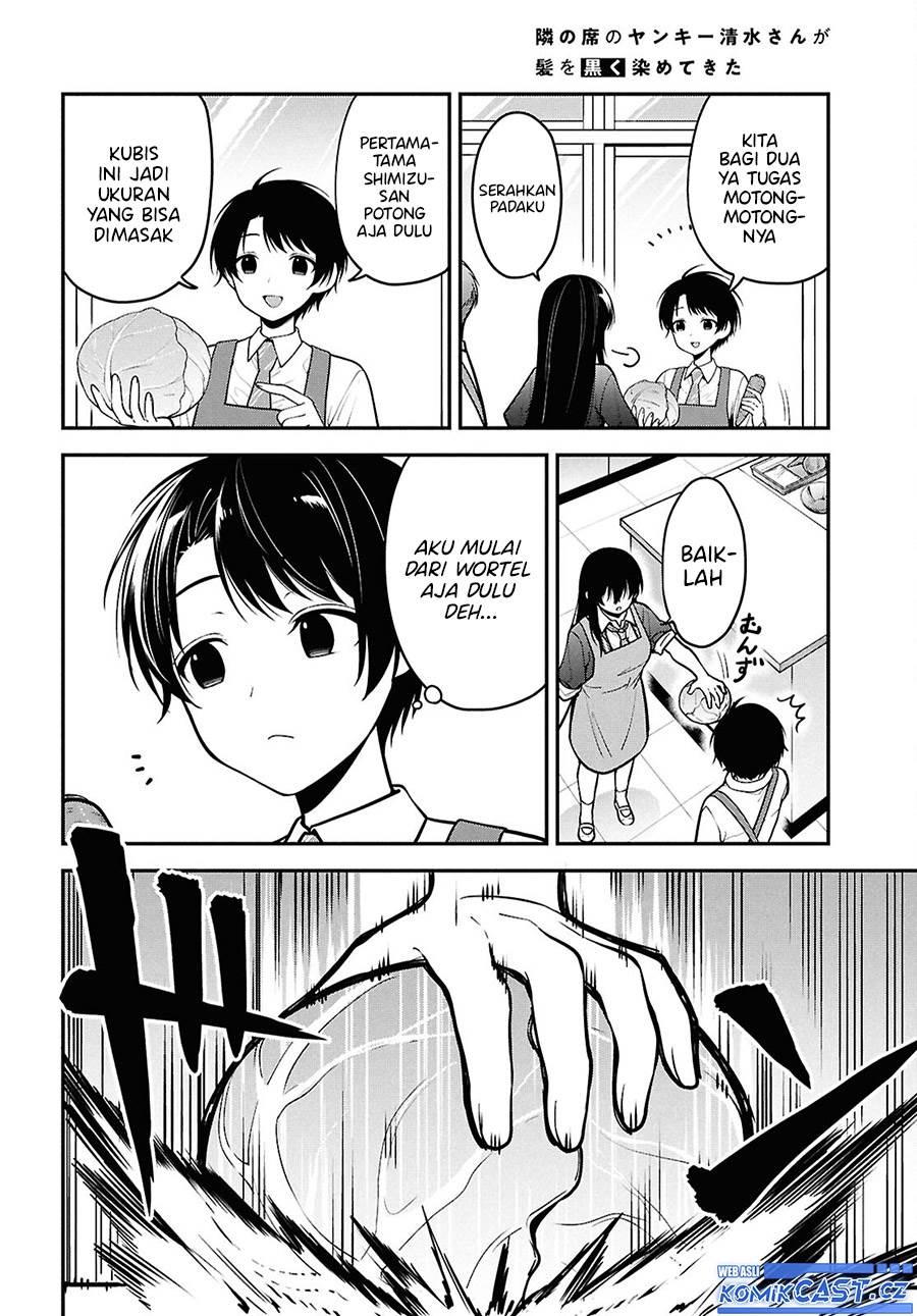 Tonari no Seki no Yankee Shimizu-san ga Kami o Kuroku Sometekita Chap 2 - Next Chap 3