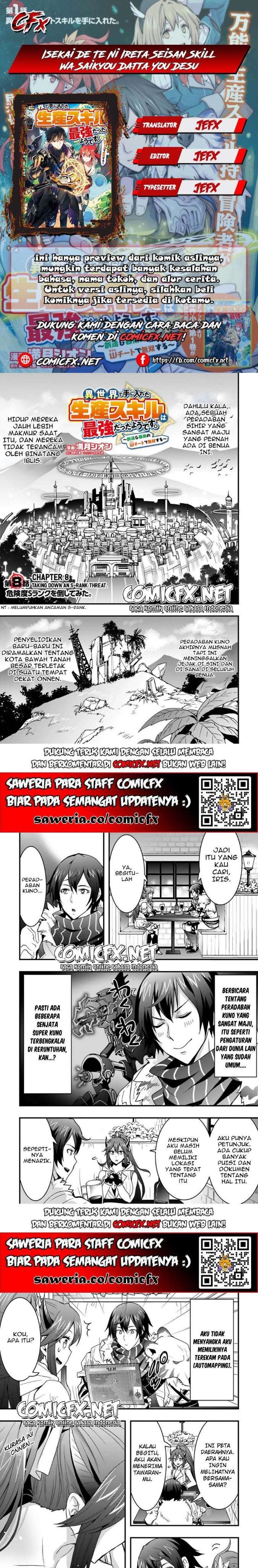 Isekai De Te Ni Ireta Seisan Skill Wa Saikyou Datta You Desu Chap 8.1 - Next Chap 9.1