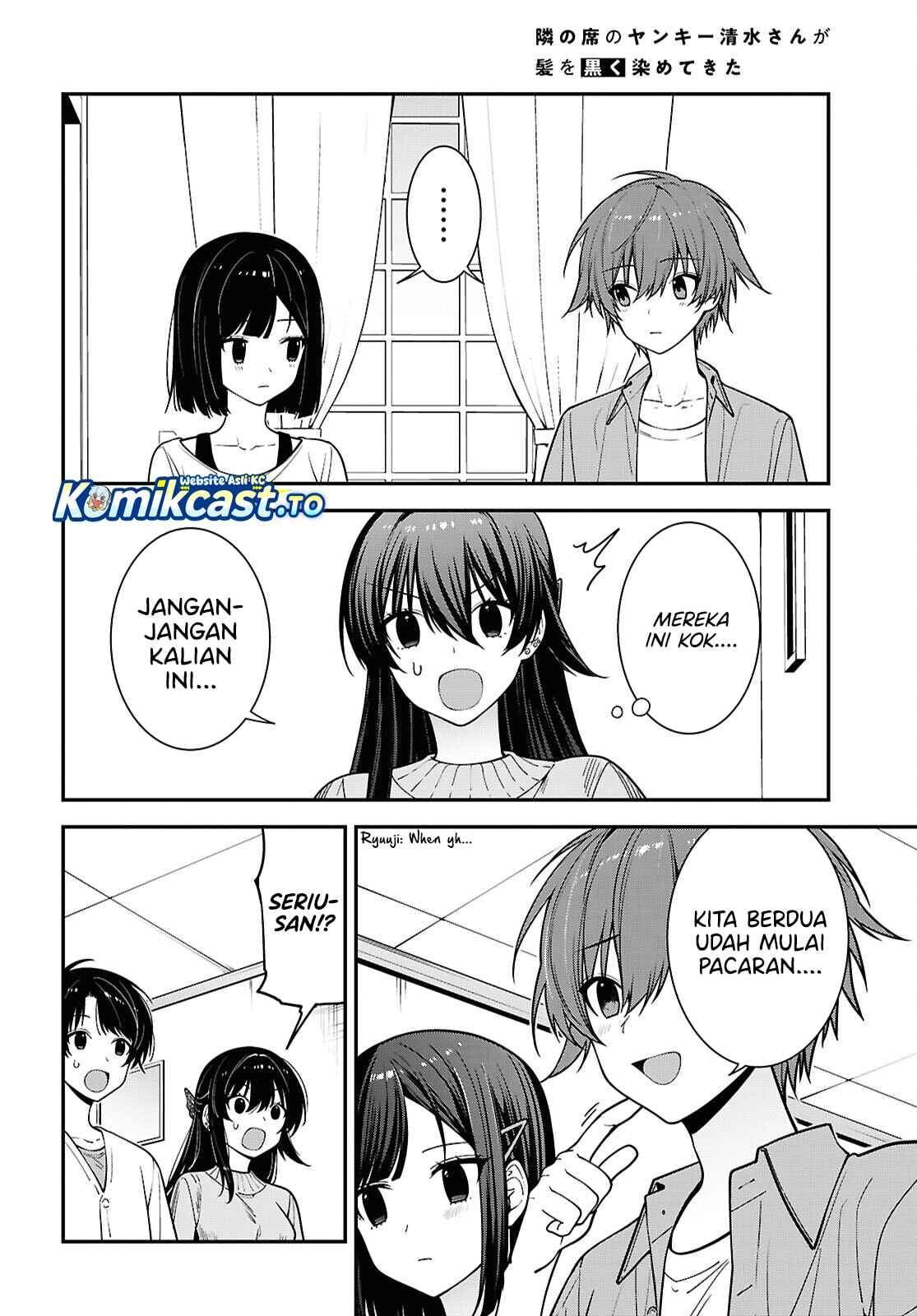 Tonari no Seki no Yankee Shimizu-san ga Kami o Kuroku Sometekita Chap 21 - Next Chap 22