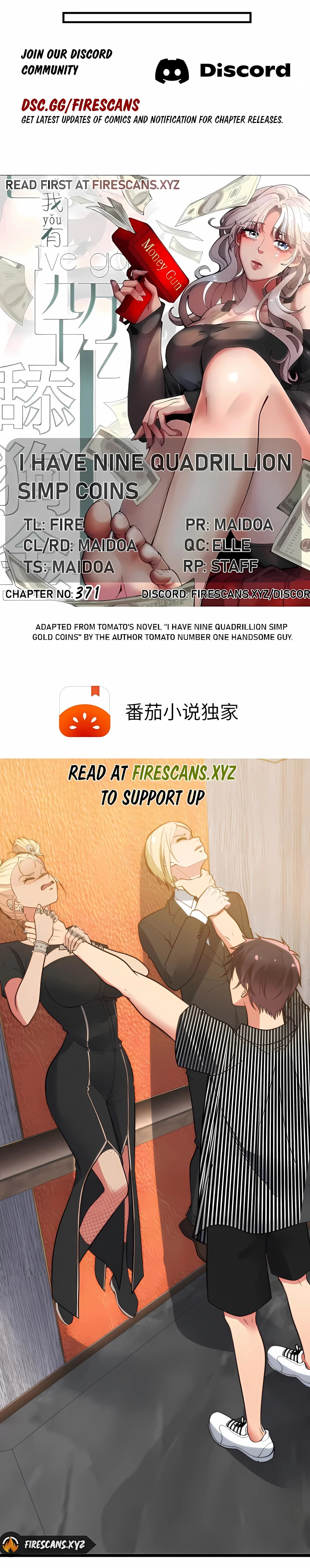 I Have Nine Quadrillion Simp Gold Coins Chap 371 - Next Chap 372