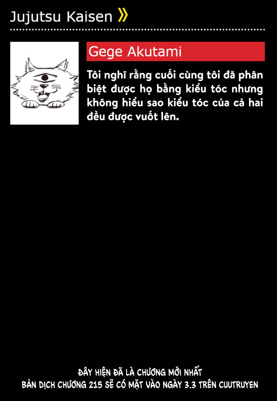 Chú Thuật Hồi Chiến Chap 214 - Next Chap 215