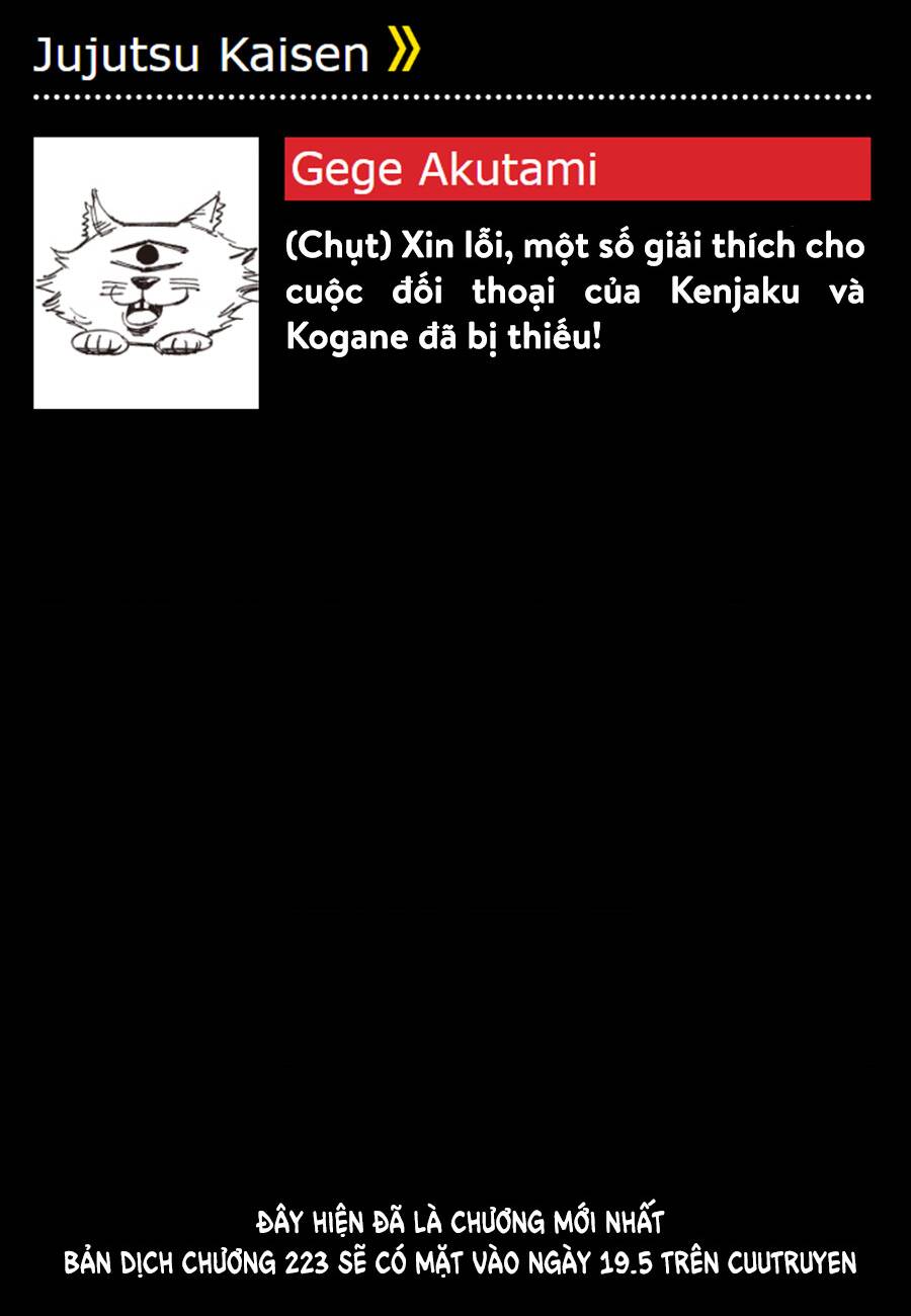 Chú Thuật Hồi Chiến Chap 222 - Next Chap 223