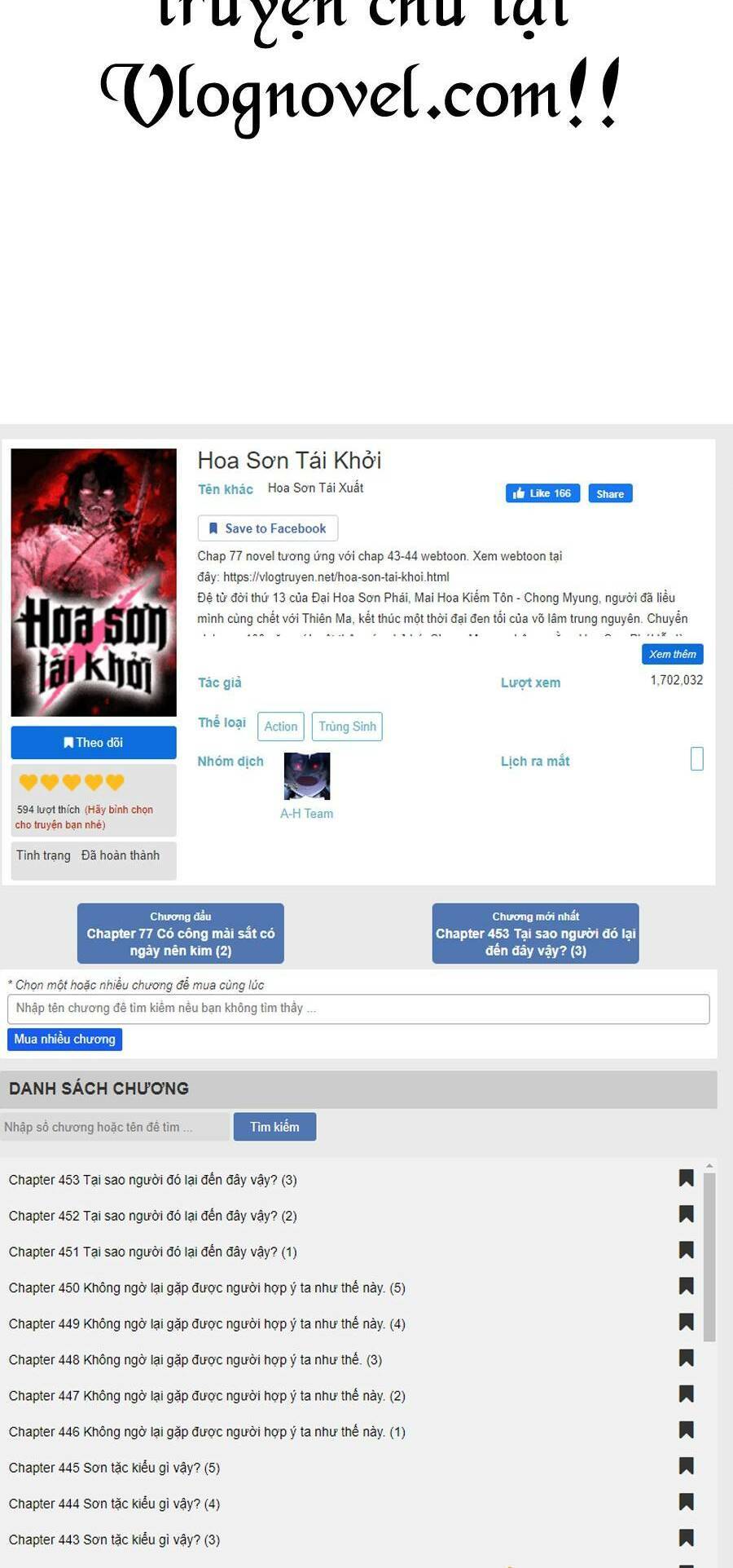 Hoa Sơn Tái Khởi Chap 62 - Next Chap 63