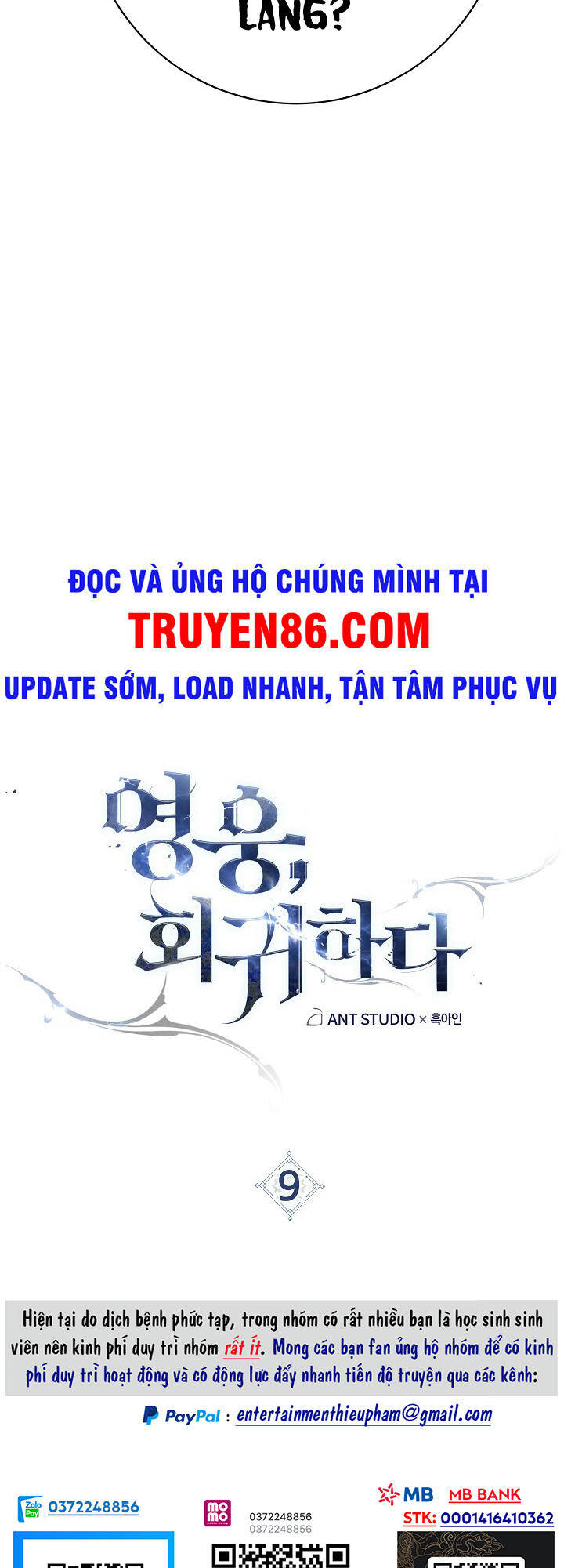Anh Hùng Trở Về Chap 9 - Next Chap 10