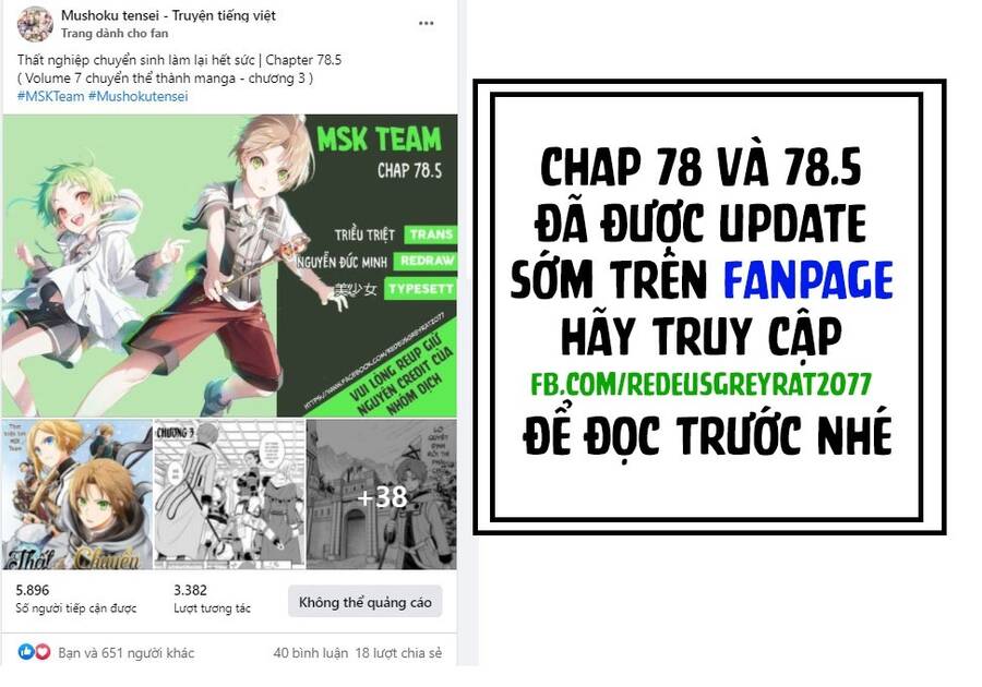 Chuyển Sinh Không Nghề Nghiệp: Tôi Sẽ Cố Gắng Hết Sức Nếu Tôi Đến Thế Giới Khác Chap 77.7 - Next Chap 78.7